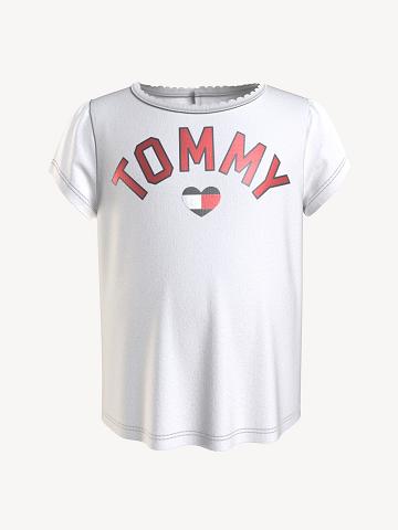 Lány Tommy Hilfiger Babies' Tommy Heart Póló Fehér | HU 1909SGL